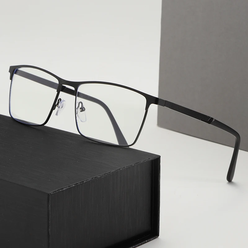 Neue Anti Blau Licht Blockieren Lesebrille Männer Metall Rahmen Business Computer Brillen