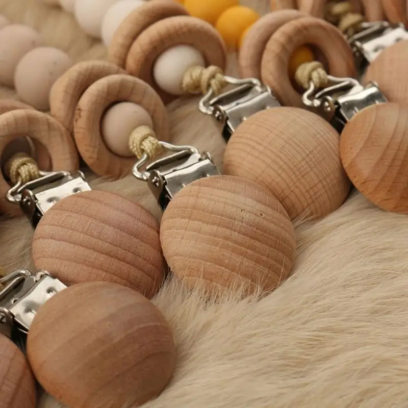 

Wooden Nipple Clip Pacifier Clip Diy Dummy Clip Chains Baby Teether Soother L8RB