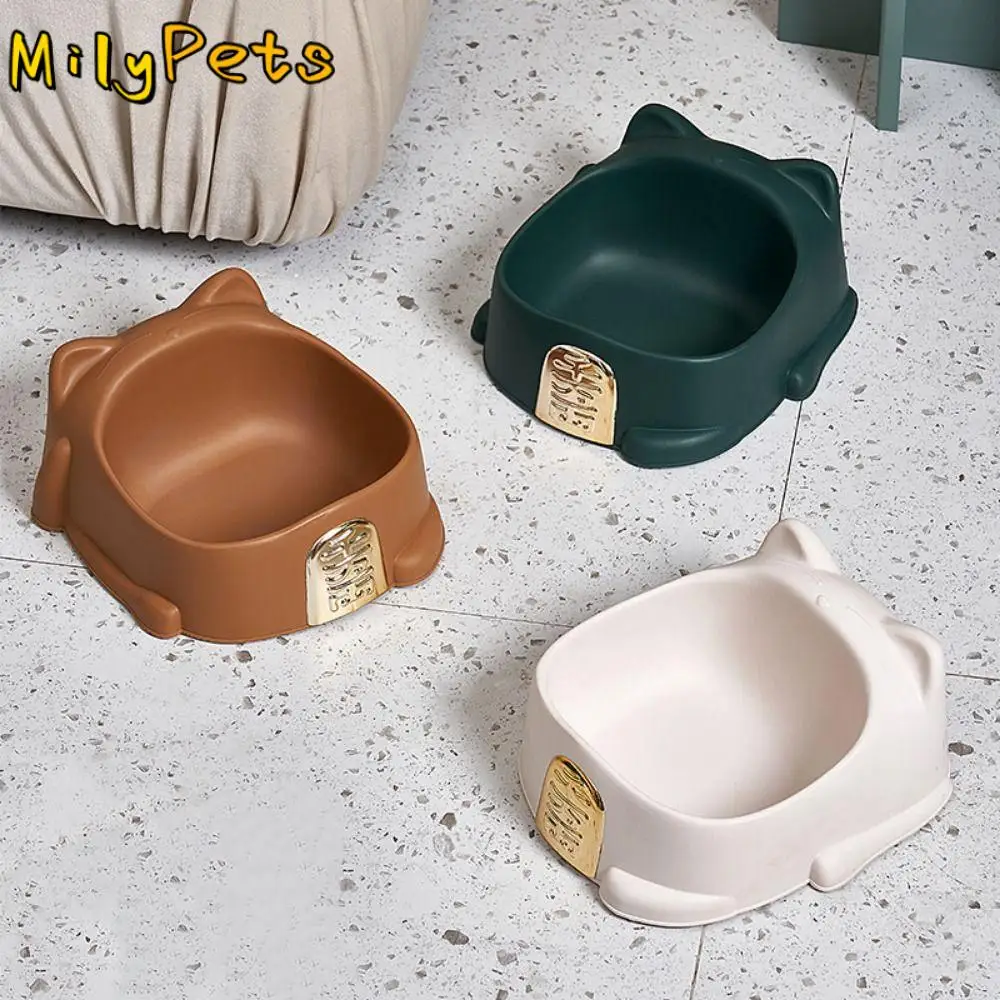 Cute Cartoon Lucky Cat Styling Cat Bowl Anti-choking Anti-fall Dog Plastic Bowls Non-slip Pet Water Food Bowl Indoor