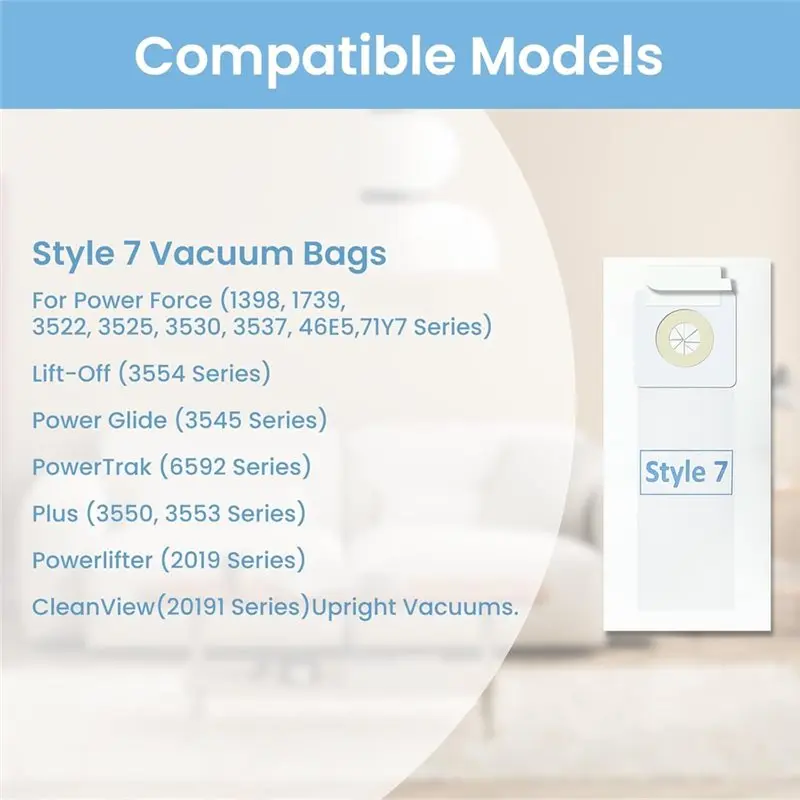 【ESSENTIALS 】Style 7 Vacuum Bags(24PCS) For Bissell Power Force Models- Works Cleaner 1739 3522 3525 71Y7 3554 3545 6592 3550 35