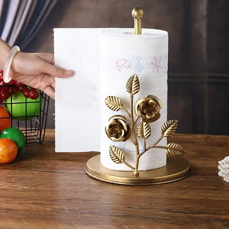 Modern Iron Tissue Holder Freestanding Towel Brackets Not Installation Required Easy Assembly Rusts Proof for Home Decors M4YD