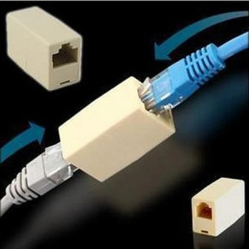 

10Pcs RJ45 Coupler Plug Adapter Network LAN Cable Extender Connector Tool Set Adapter Cable Extender Connector Set Accessories