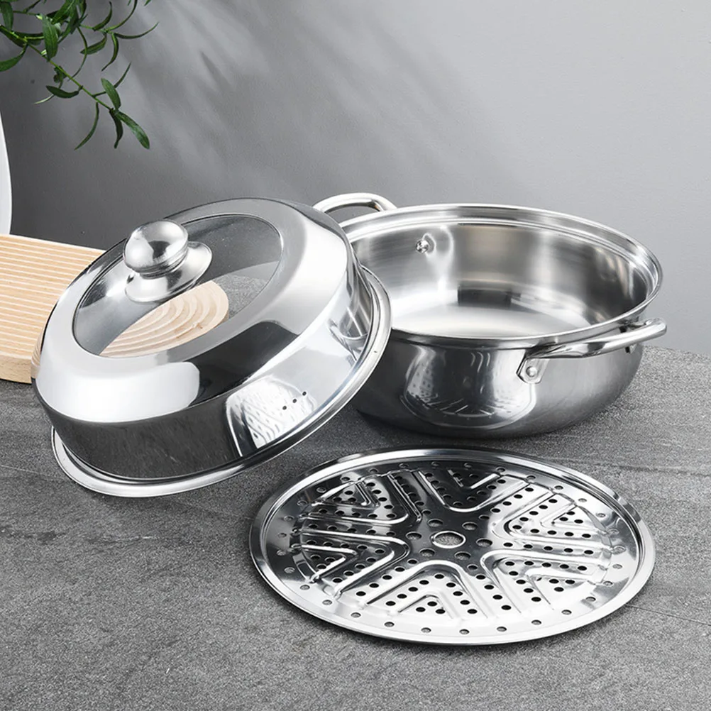 

Double-Layer Stainless Steel Pot Large Capacity High Arch Cover Kitchen Steamer For Home Cooking Multi-Functional Food