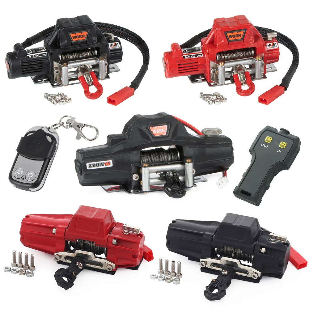 1/10 1/8 RC Crawler Scale Metal Winch and Wireless Remote Kit dla TRX4 TRX6 Axial SCX10 III RGT 86190 Redcat GEN8 Yikong