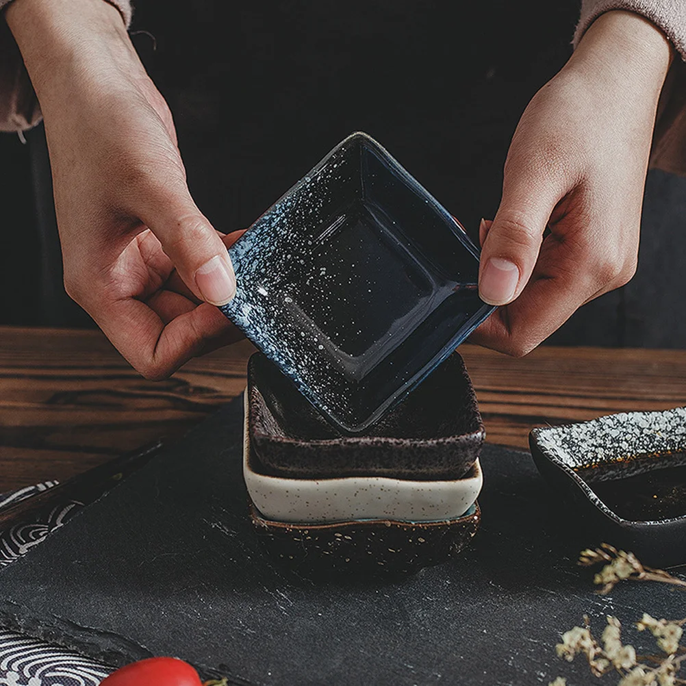 

5 шт. тарелка для суши в японском стиле, керамический поднос для закусок, легко чистится для суши, тарелка для соуса сашими, посуда