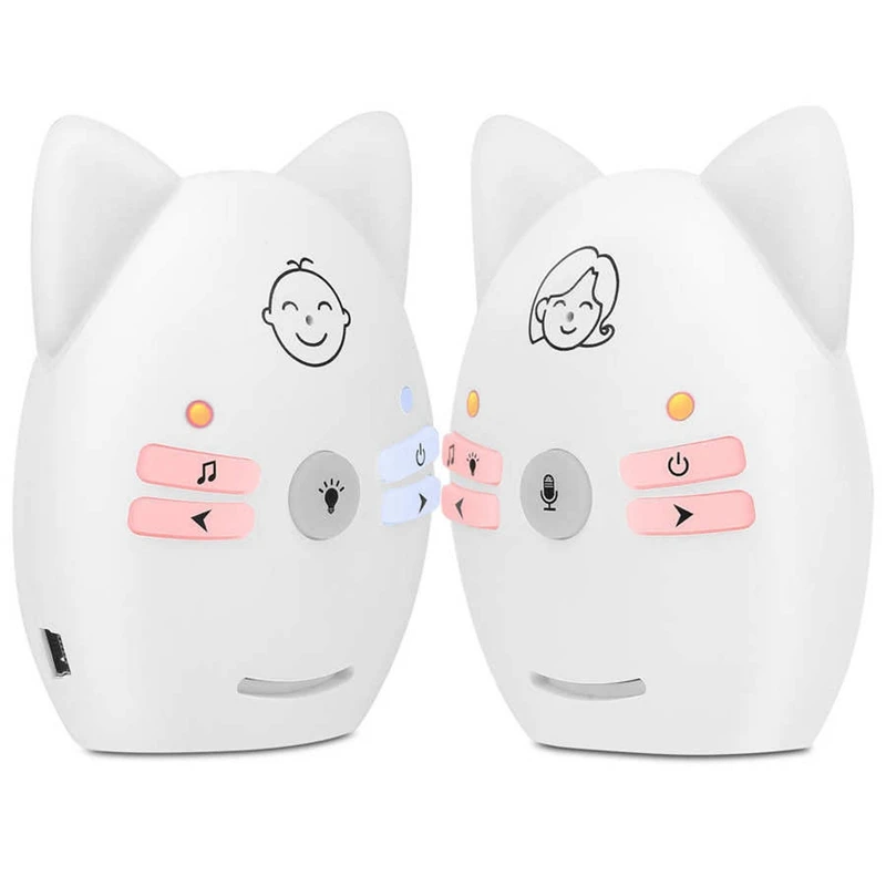 Wireless V30 Portable Babysitter 2.4Ghz Audio Baby Monitor Digital Voice Broadcast Double Talk Night Light EU Plug