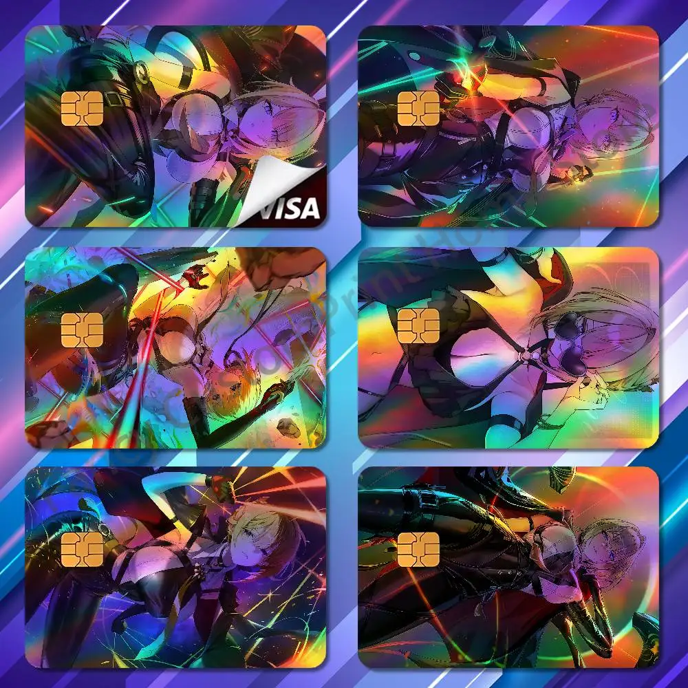 

Evelyn Z-Zenless Zone Zero Credit Debit Card Color Laser Stickers Films Anime Diy Waterproof Sticker Film