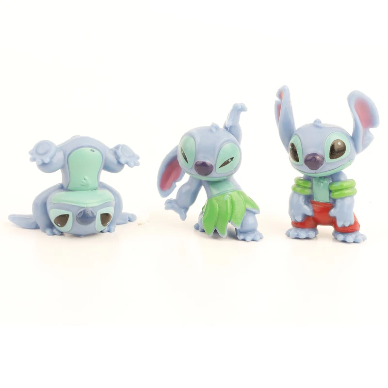 8pcs/set Stitch Scrump Lilo Summer Version PVC Figure Collectible Model Toys for Children 5-8cm