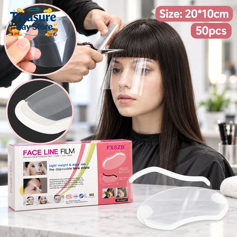 50Pcs Hairdressing Eye Mask, Transparent Eye Shield Kit, Dye Perm Face Cover For Hair Salon