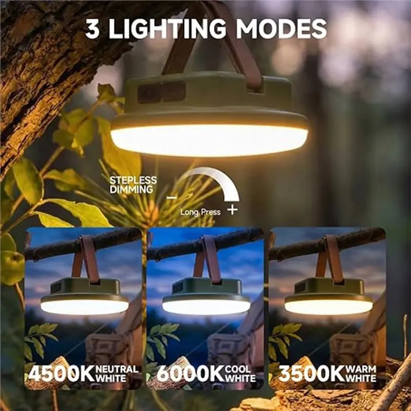 M11K-Solar Camping Lantern With Remote, 2400LM Ultra Bright Waterproof Light, 15000Mah Battery Lasting 120HRS For Emergency
