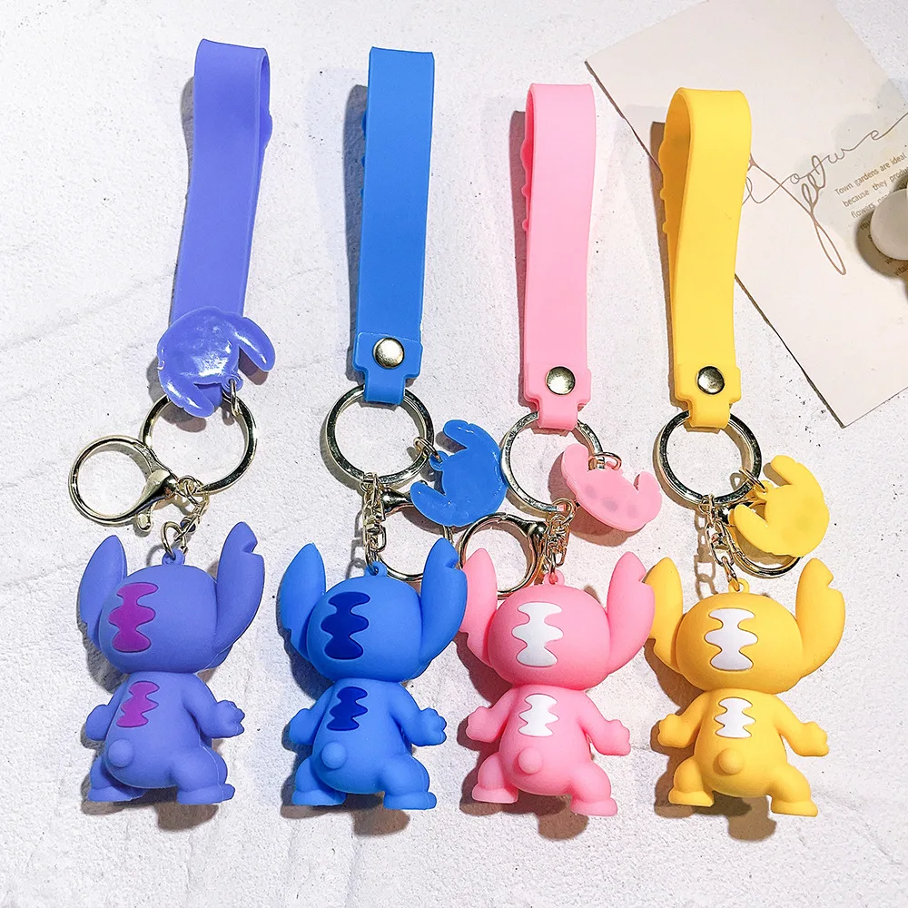 Cartoon Anime Disney Keychain Lilo & Stitch Cute Doll Keyring Ornament Key Chain Car Bag Pendant Jewelry Accessories Kids Gift