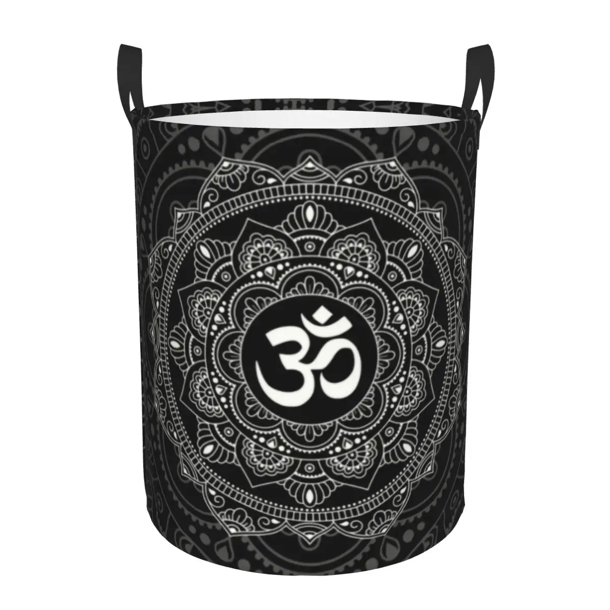 Om Mandala Laundry Basket Collapsible Buddhism Aum Yoga Meditation Clothes Hamper for Baby Kids Toys Storage Bag