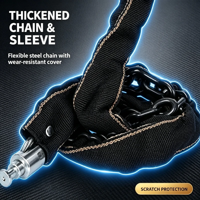65cm Portable Bicycle Chain Lock With 2 Keys Hardened Steel Fabric Sleeve Anti‑Theft Lock for MTB E‑Bike Scooter - view 3