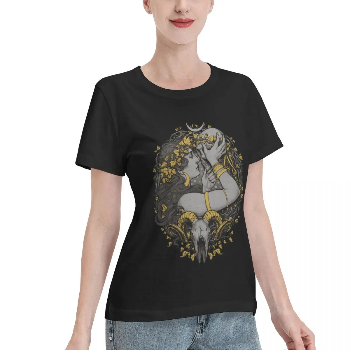 Popular Pick THE WITCH Relaxed Fit Women's T-shirt Lounge Wear Loose Women Tshirt