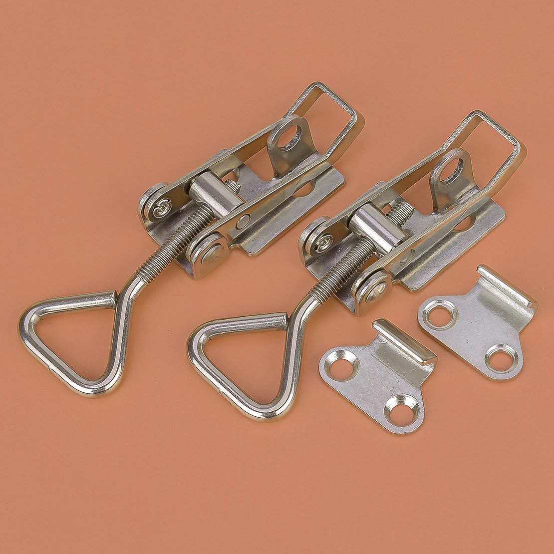 

2 Sets Small Marine Toggle Latch Buckles with Keyhole Fastener Clamps Stainless Steel for Boat Yacht RV Deck & Cabin Hardware