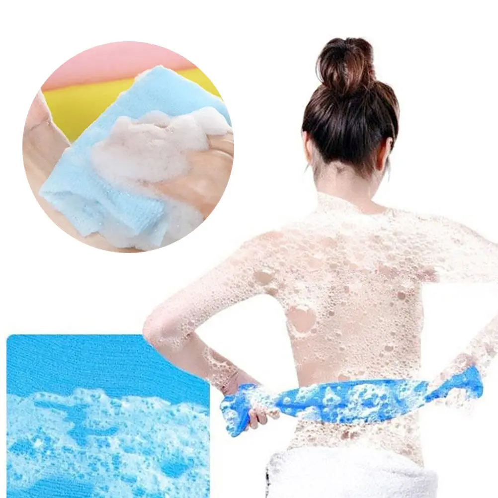 4Pcs Exfoliating Bath Cloth Long Nylon Back Scrubber Towel Shower Cleaning Tool Effective Dead Skin Remover Bath Towel