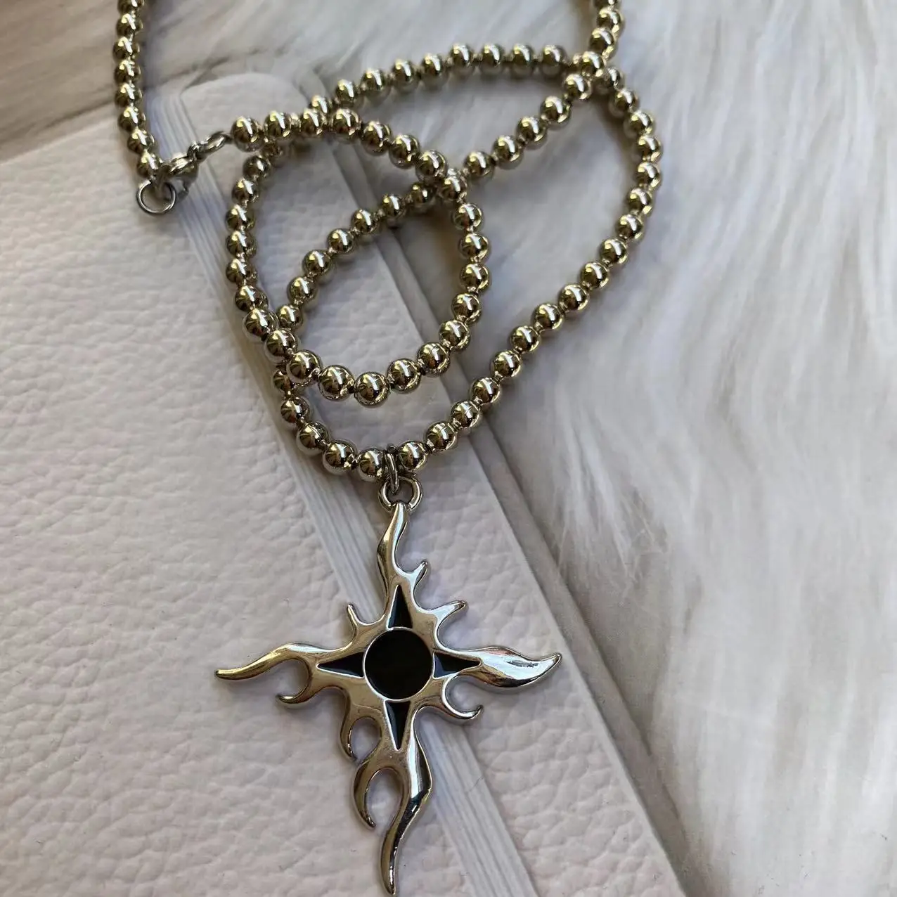Hip Hop Necklace Japanese Element Design Stainless Steel Necklace Men and Women Trend Cool Street Punk Necklace - Image 3