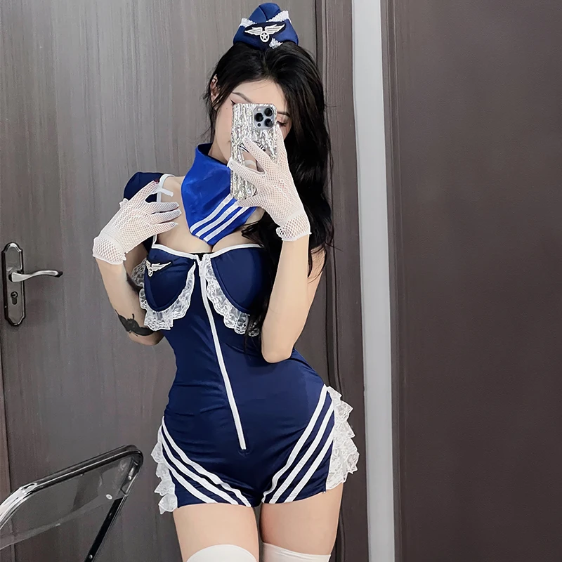 

Сексуальный костюм для косплея на Хэллоуин Air Steward orm Pure Desire, костюм королевы для ночного клуба, комплект полицейского комплекта Broවා Fem Police ...