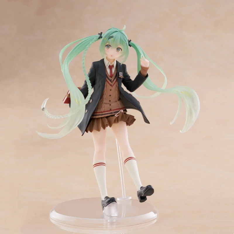 Genuine Original Taito Hatsune Miku Preppy Ver Anime Figure Model Collectible Toys Ornament Decoration Girls Birthday Gift