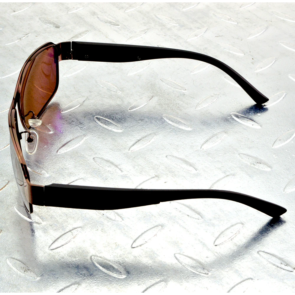 Alloy prostokąt brązowy spolaryzowane okulary Uv400 Uv100 % męskie tarcza sportowe brązowe soczewki okulary Outdoor Driving Fish — zdjęcie 4