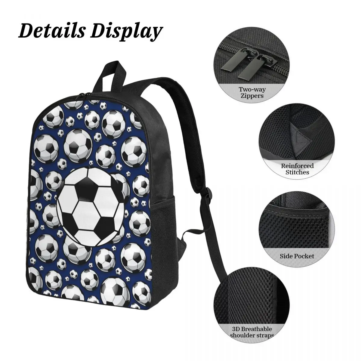Mochila deportiva de pelota de fútbol para estudiantes, niños y niñas, mochila escolar, bolsos de hombro para ordenador portátil, bolsa de almuerzo con aislamiento de 3ps, estuche para lápices