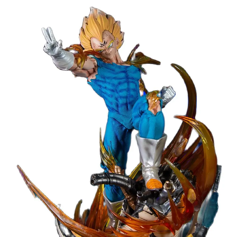 

Dragon Ball Gk Anime Figure BejiTa Yonsei Vegeta Iv Super Saiyan Three Headed Carving Luminous Large Statue Model Toy