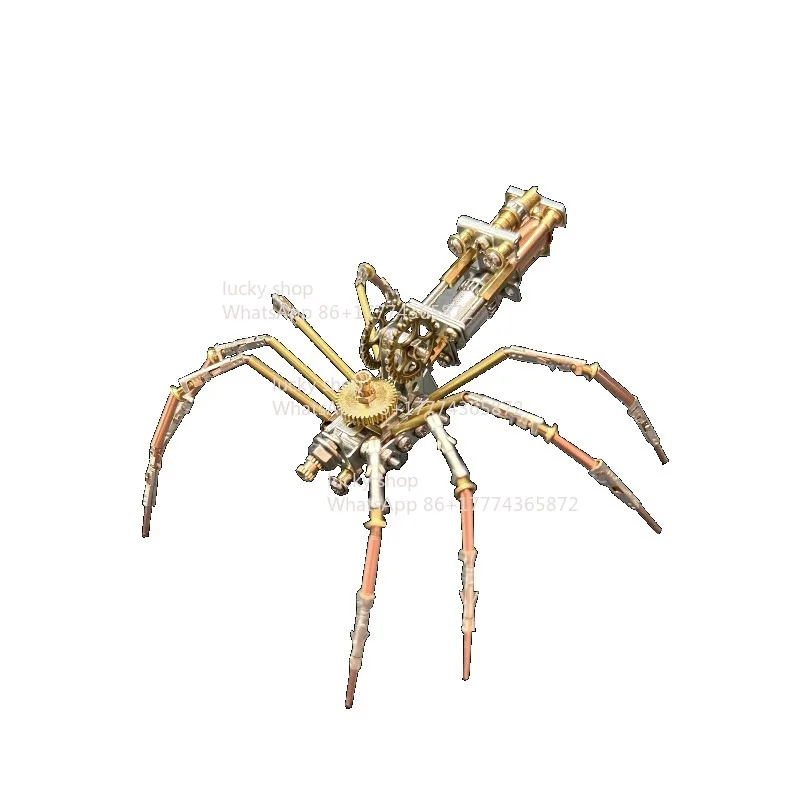 Stylish Mechanical Insect Spider Metal Model, DIY Handmade Assembly Ornament - view 5