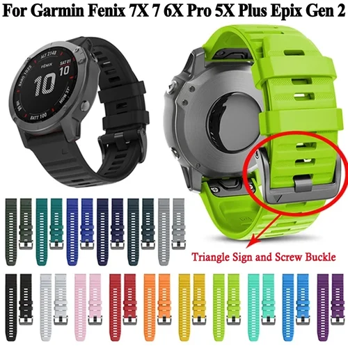 Garmin Fenix용 퀵 핏 시계 밴드, 실리콘 이지 핏 손목 밴드, Garmin Fenix 7 6 Pro 5 Plus용, 7X 6X 6X Pro 5X 3 3HR, 26mm, 22mm 