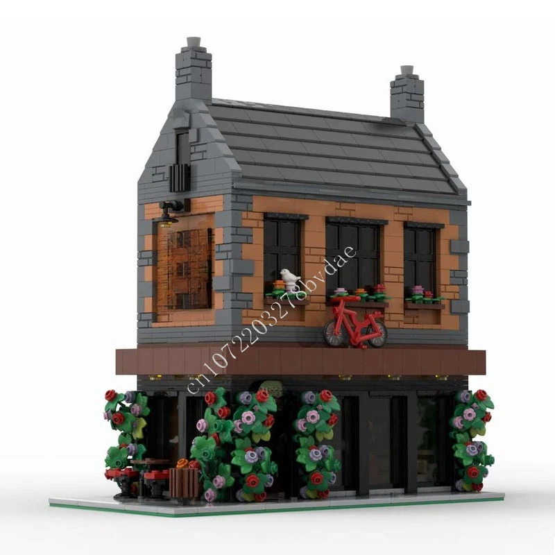 1480 pçs brocante loja moc criativo vista de rua modelo blocos de construção arquitetura diy educação montagem modelo brinquedos presentes