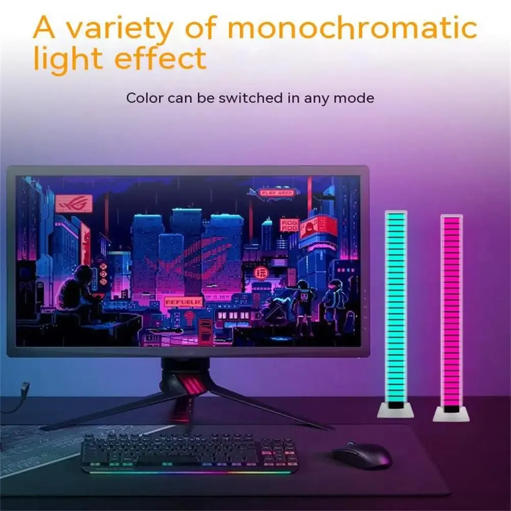 شريط إضاءة LED للجو ، مصباح إيقاع ، ميكروفون مدمج ، 120 درجة ، موسيقى USB ، تحكم في الصوت ، 5 فولت