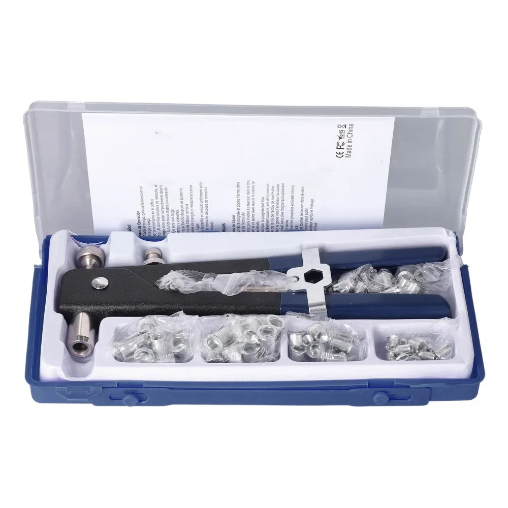 86pcs M3/M4/M5/M6/M8 Rivet Gun Kit Threaded Insert High Hardness Hand Riveter Set Save Effort Rivet Nut Tool Thread Repair