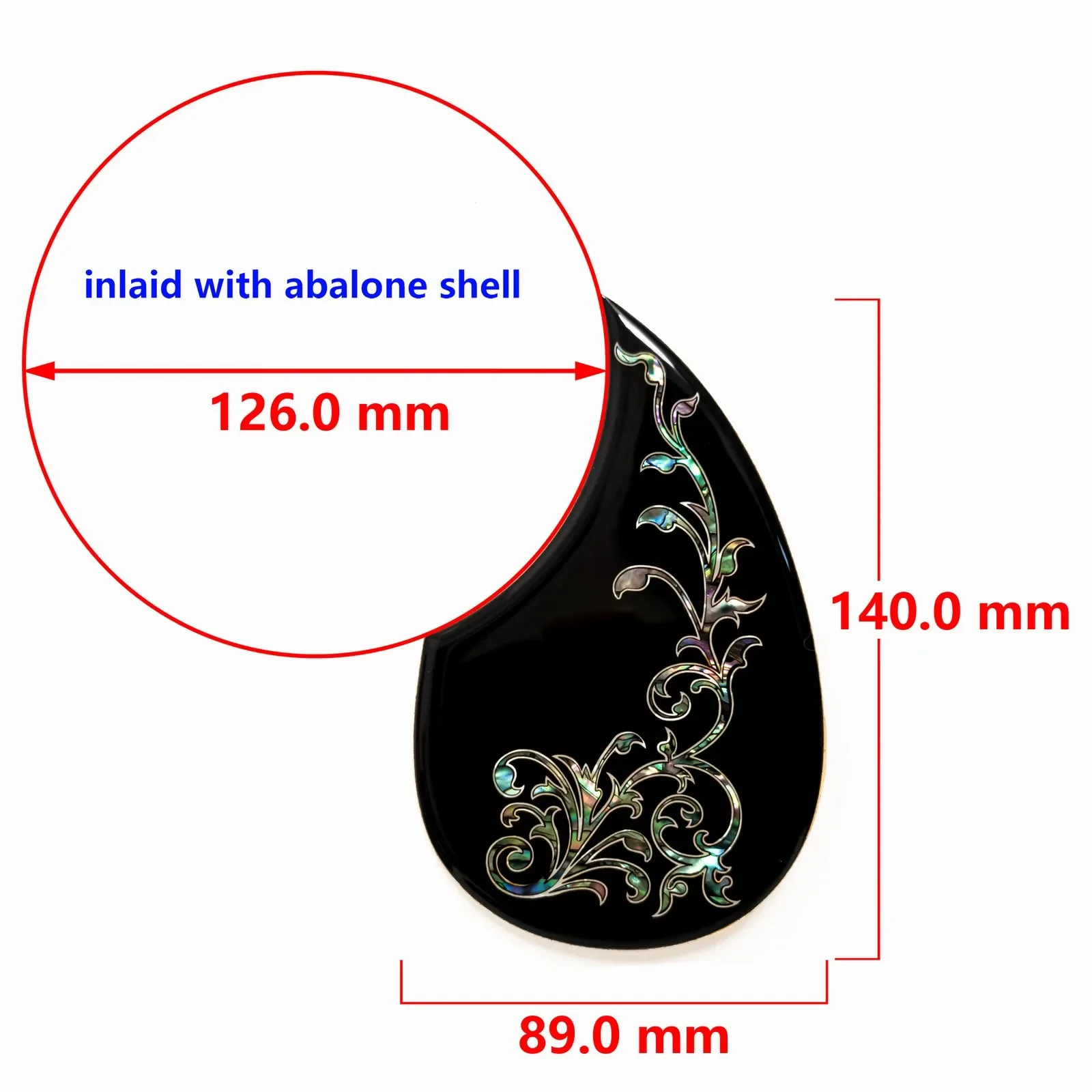 

Acoustic Guitar Pickguard Abalone Shell Inlay Self Adhesive Scratch Plate for 36 40 Inch Guitar Protection Guard