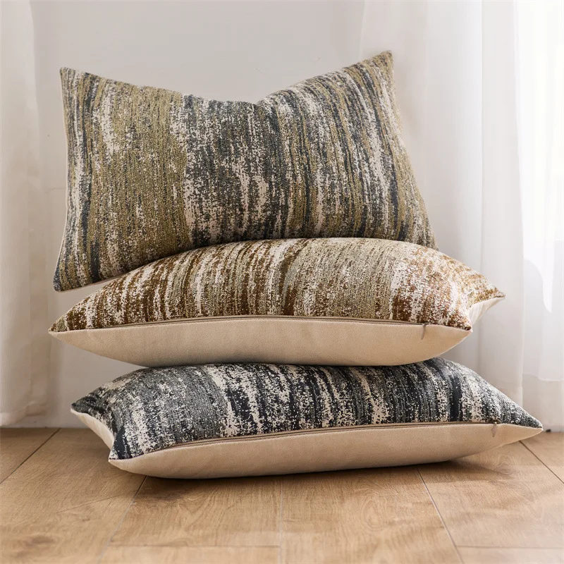 

Modern Abstract Home Decor Cushion Cover Jacquard Pillow Case Blue Bronze Grey Beige in Multiple Sizes 45x45cm 50x50cm 60x60cm