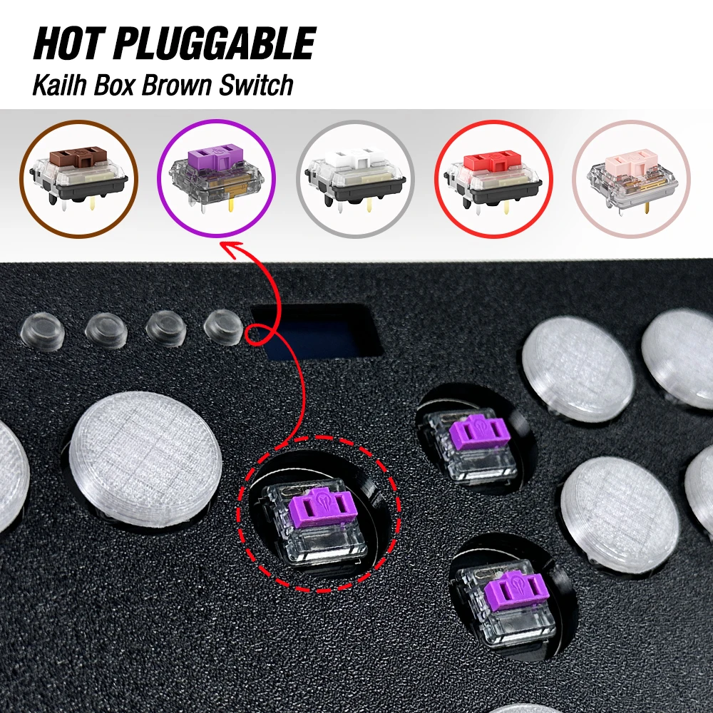 Мини-контроллер Flatbox Arcade Fight Stick, Kailh, переключатель горячей замены, аркадная палка для ПК/PS4/NS