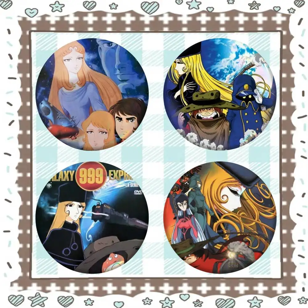 Classic Anime Galaxy Expres 999 Retro Badge Tinplate Meme Round Brooch For Hat Bag Creative Lapel Jewelry Accessories Gifts