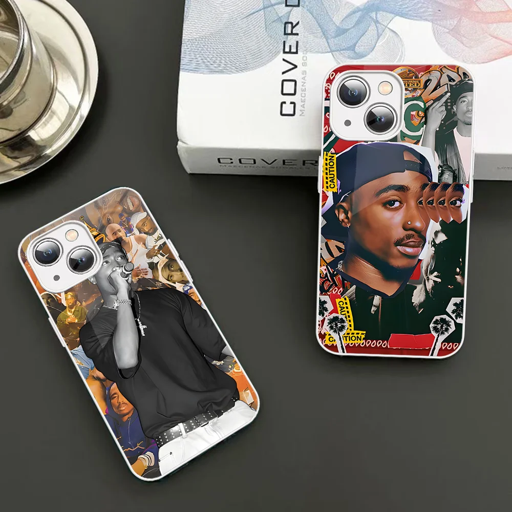 2-2PAC Rocky Rapper Phone Case Tempered Glass For Iphone 14 13 12 11 Pro Mini XS MAX 14Plus X XS XR Fundas