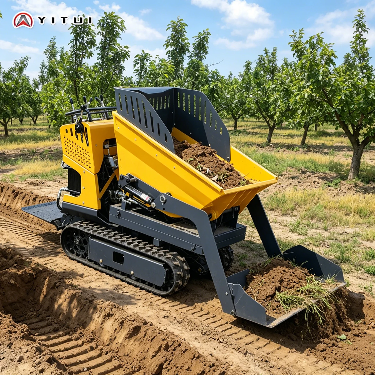 Premium Quality Customized Mini Dumper Tracked Mini Tipper Truck Stable Speed Transport Vehicle For Reservoir Slope Earthwork Co