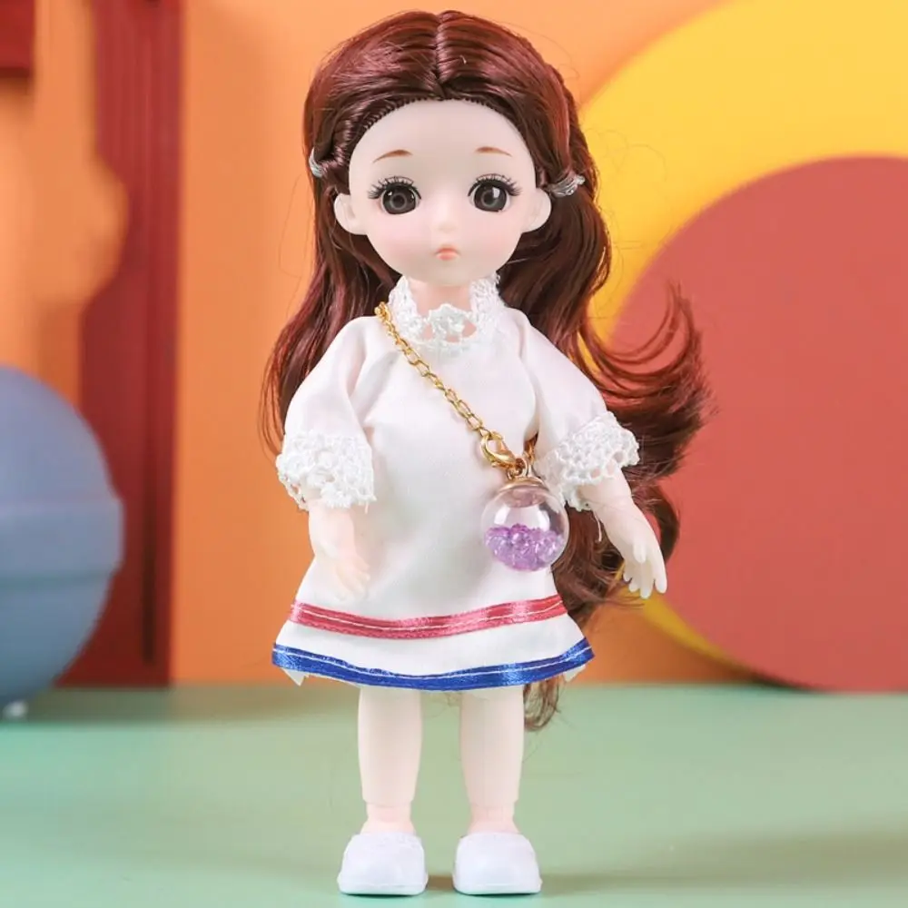 

with Clothes BJD Dolls 13 Movable Joints Dress Up Simulated Eye Hinge Doll 1/12 BJD Enamel Removable Joints Doll Girls Gifts