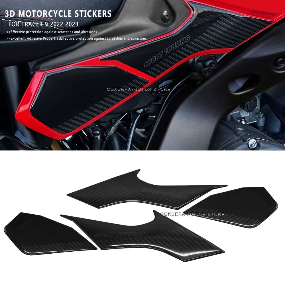 

Motorcycle Accessories Resin Scratch Resistant Underfloor Protectors Stickers For Yamaha TRACER 9 2022 2023 3D Sticker