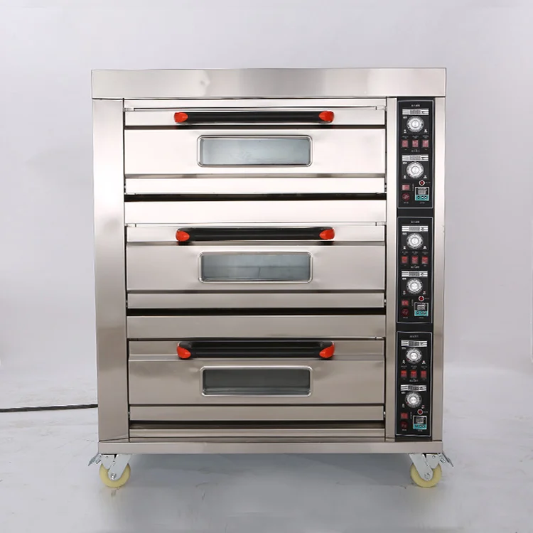 Kitchen Commercial Baking Oven Big Capacity 3 Layer 6 Trays Electric Deck Oven for Cake Bread Pizza Commercial Bakery Machine
