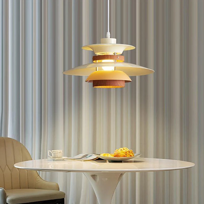 

Japanese Style Small Chandelier Modern Minimalist Retro Dining Table Dining Room Movable Flying Saucer Restaurant Hanging Lamp