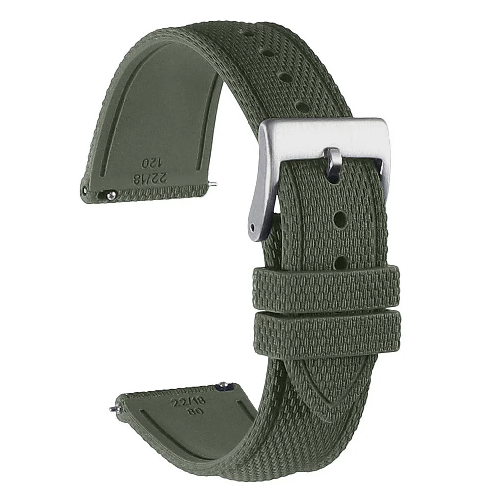 Sailcloth Fkm Watch Strap 19mm 20mm 21mm 22mm Fluororubber Watchband Quick Release Waterproof Sport Watch Band for Men image 3