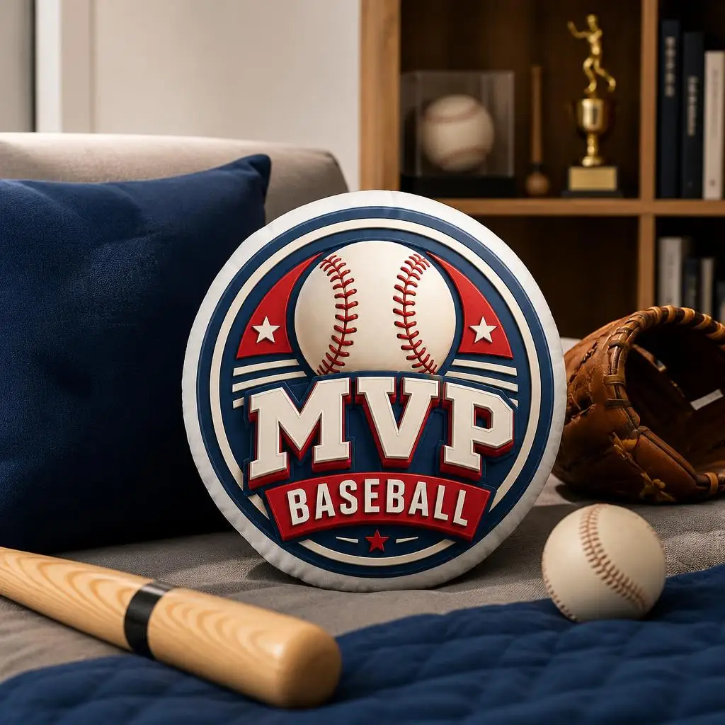 MVP Baseball Award Sports Badge Plush Pillow Cushion Irregular Stuffed Throw Pillow Home Decor Gift Sofa Bed