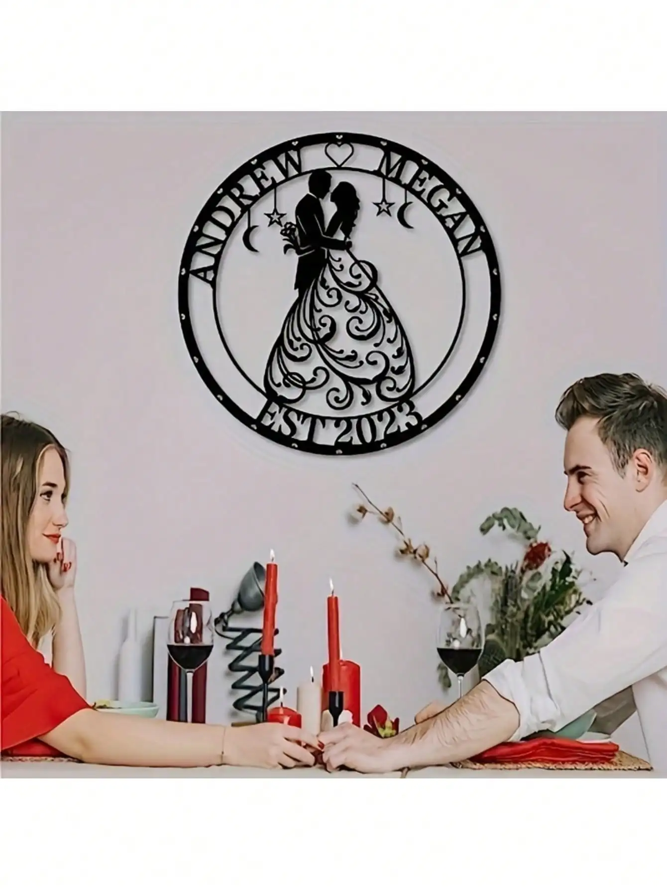 

Personalized Metal Name Plate Custom Last Name Sign Removable Letters Family Wall Decor Housewarming Wedding Gift