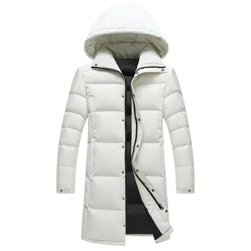 Nowe zimowe płaszcze z kaczego puchu Mężczyźni Długie kurtki puchowe z kapturem Unisex Casual Parkas Jakość Pary Outdoor Wiatroszczelne Ciepłe Kurtki 3X