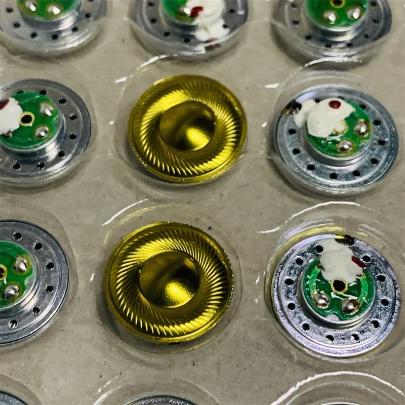 وحدة مكبر صوت 15.4 ملم وحدة غشاء ذهبي ملحقات سماعة الرأس ذاتية الصنع 32 أوم 2 قطعة