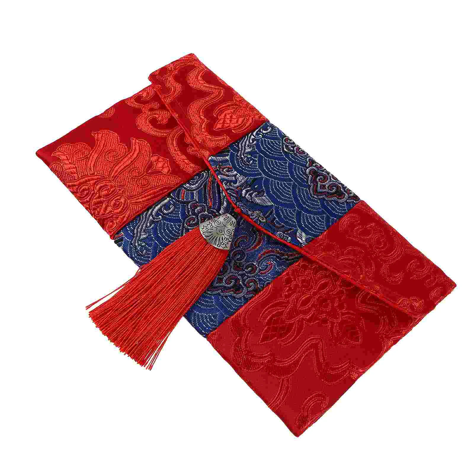 

Slim Wallet for Women Chinese Lucky Envelope Fabric Red Packet New Year Brocade Cloth Miss