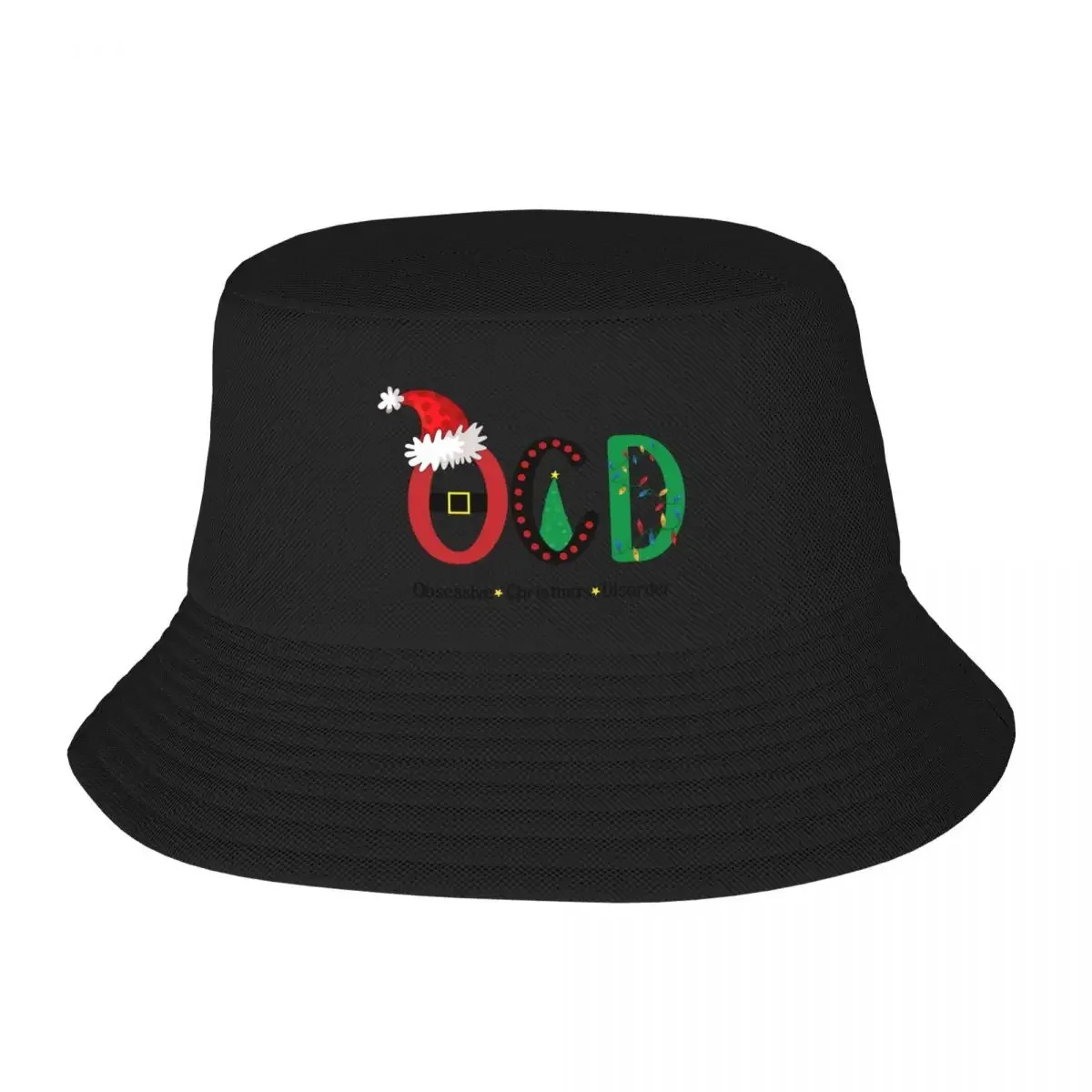 2026 Obsessive Christmas Disorder: A Jolly Holiday Art Bucket Hat Christmas Hats |-F-| black Snap Back Hat Women's Cap Men's
