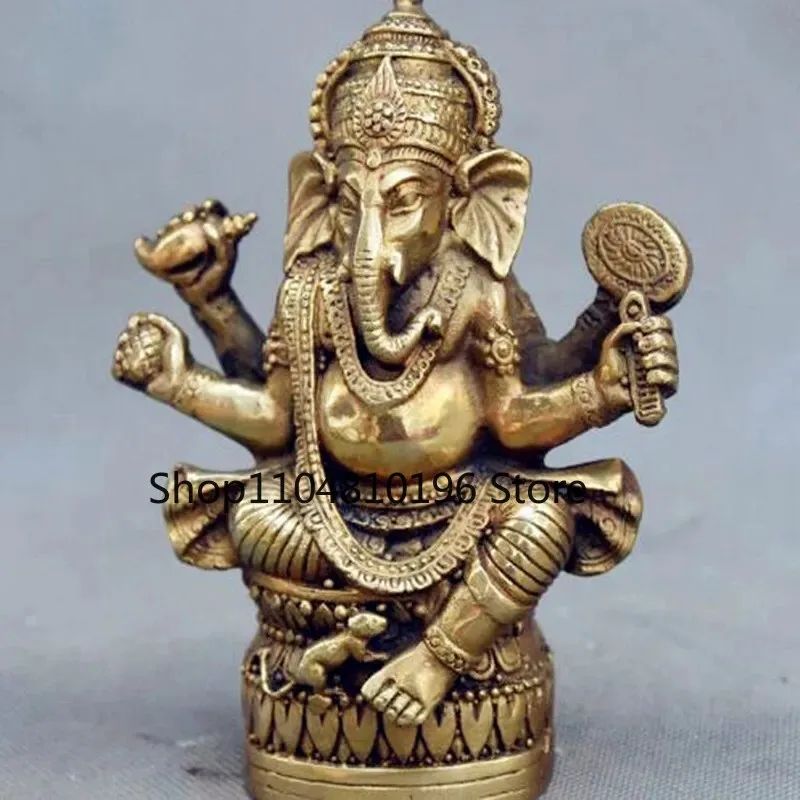 Ganesh Lord God Elephant Buddha Statue Tibetan Buddhism Brass Ganesha Ganapati