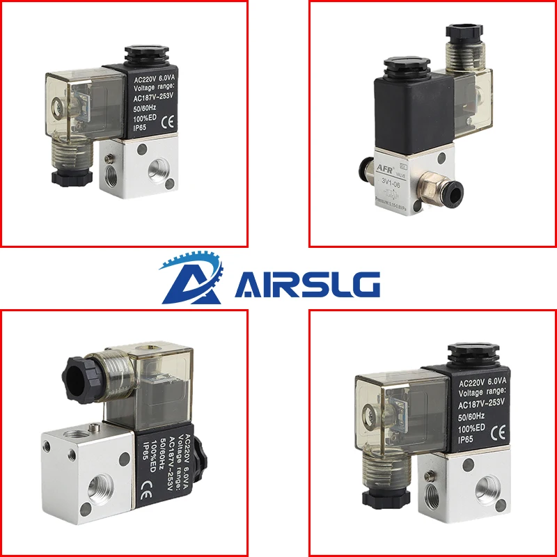 

3V1 Two position three way direct acting solenoid valve 3V1 DC24V DC12V AC220V AC24V aluminium alloy Vacuum control valve